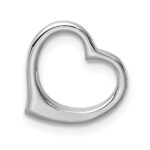 10K White Gold Polished Heart Chain Slide - Image 4