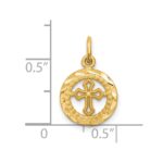 10K Polished Border Small Cut-out Heart Pendant - Image 3