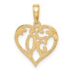10k 50 in Heart Cut-out Pendant - Image 3