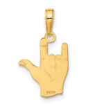 10K I Love You Hand/ Sign Language Pendant - Image 3