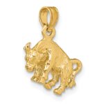 10K 3-D Taurus Zodiac Pendant - Image 5