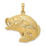 10k Bass Fish Jumping Pendant