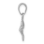10k White Gold Hummingbird Charm - Image 2