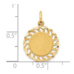 10k Circle with Filigree Edges Charm - Image 3