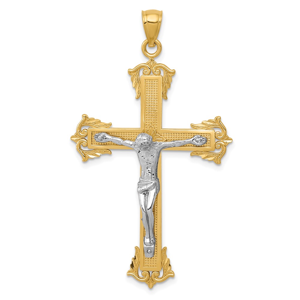 10C3922.jpg 10k Two-tone Crucifix Pendant - Image 1