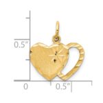 10k Solid Diamond-cut Double Heart Charm - Image 3