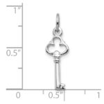 10k White Gold Solid Key Charm - Image 3