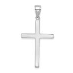 10k White Gold Polished Cross Pendant