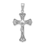 10K White Gold Crucifix Pendant