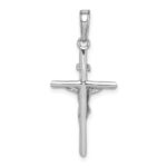 10K White Gold Stick Style Crucifix Pendant - Image 4