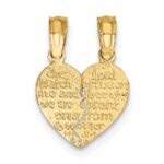 10K Reversible Break apart Mizpah Heart Pendant - Image 4