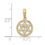 10K Star Of David And Chai In Circle Pendant - Image 4