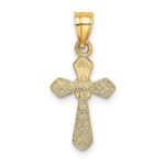 10K Small Cross w/Flower Charm - Image 4