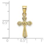 10K Small Cross w/Flower Charm - Image 3