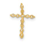 10k Polished CZ Latin Cross Chain Slide Pendant - Image 3