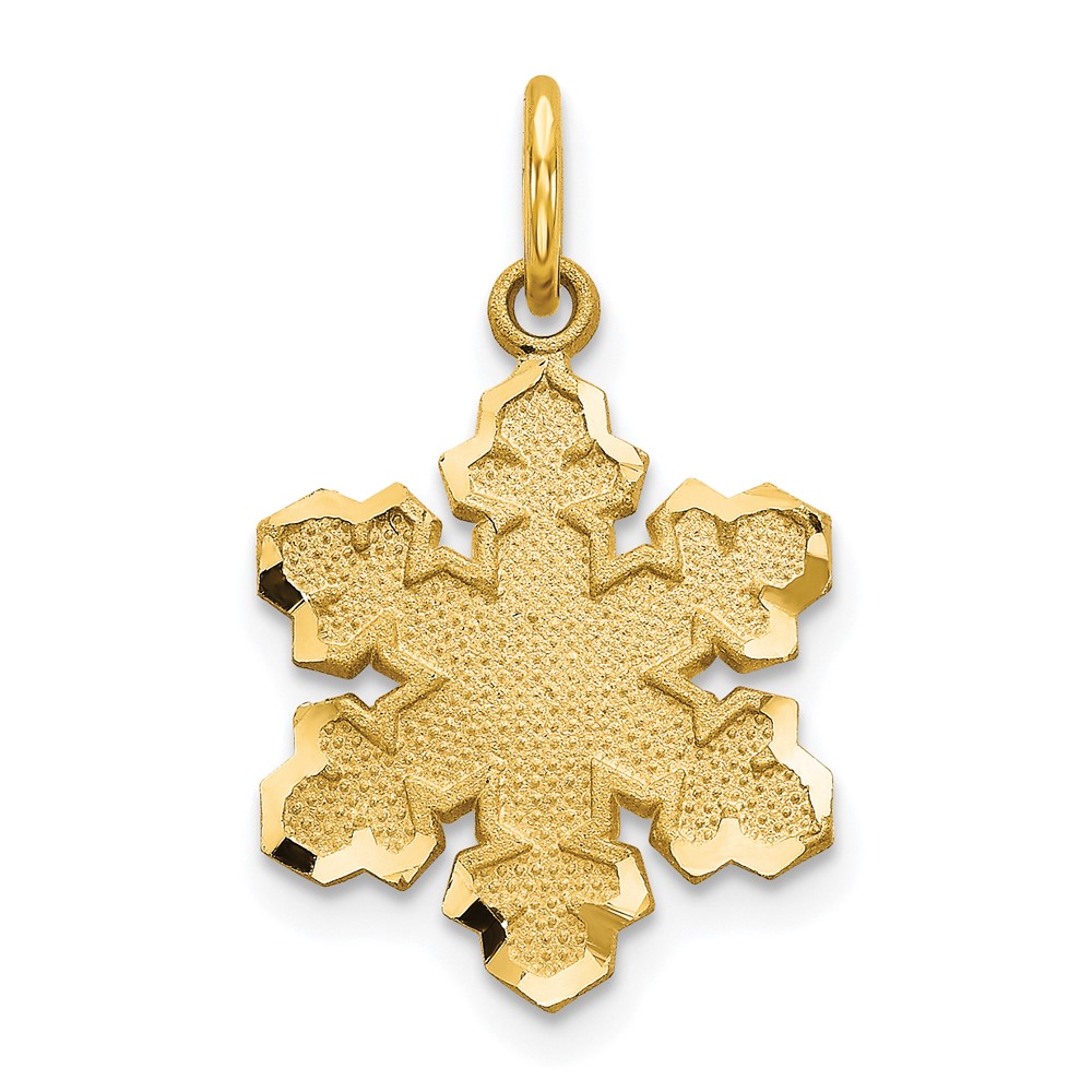 10C731.jpg 10k Solid Satin Snowflake Charm - Image 1