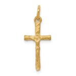 10k Solid Satin Polished Cross Charm