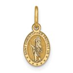 10k Solid Satin Polished St. Christopher Pendant