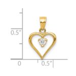 10k CZ Heart Charm - Image 3