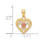 10k Two-tone Small Heart Charm - Image 3