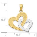 10K w/Rhodium Double Heart Pendant - Image 3