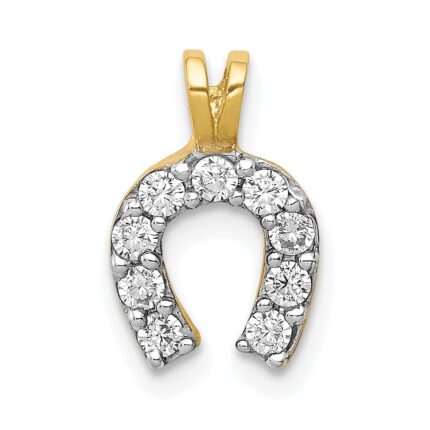 10k Small CZ Horseshoe Charm