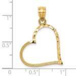 10K Satin Diamond-cut Crooked Heart Pendant - Image 3