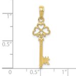 10k Polished 3-D Hearts Key Charm - Image 4