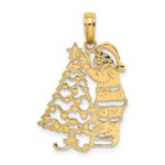 10K Polished Christmas Tree and Santa Pendant