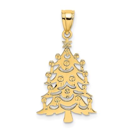 10K Polished Christmas Tree Pendant