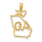 10K Solid Georgia State Pendant