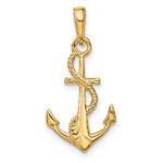 10K Solid Polished 3-D Anchor Pendant - Image 3
