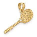 10K Solid Polished 3-D Tennis Racquet Charm - Image 5