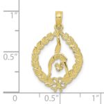10K Solid Polished Framed Gymnast Pendant - Image 3