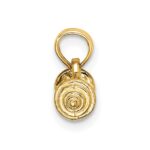 10K Solid Polished 3-D Dumbbell Charm - Image 2