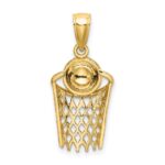 10K Polished Basketball and Net Charm - Image 4