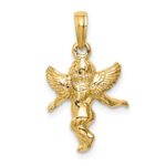 10k  3D Polished Solid Angel Pendant - Image 4