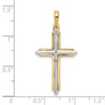 10k Two-tone Fancy Cross Pendant - Image 3