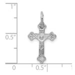 10k White Gold Diamond-cut Crucifix Charm - Image 2