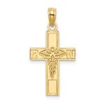 10K RN  Caduceus Cross Charm