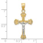 10K Two-tone Diamond-cut Crucifix Pendant - Image 3