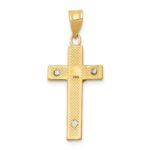 10K Two-tone Diamond-cut Crucifix Charm - Image 4