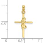 10k Praying Girl Cross Charm - Image 3