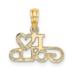 10K Polished / Textured I LOVE GOLD Charm - Image 4