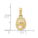 10k Horse Head in Horseshoe Pendant - Image 3