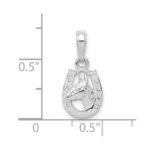 10k White Gold Horse Head in Horseshoe Pendant - Image 2