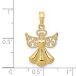 10K Polished Textured Guardian Angel W/Heart Pendant - Image 3