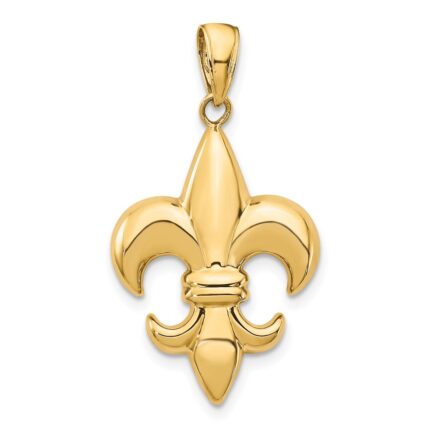 10k Medium Fleur-De-Lis Pendant