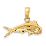 10k Mahi Mahi Fish Pendant - Image 4