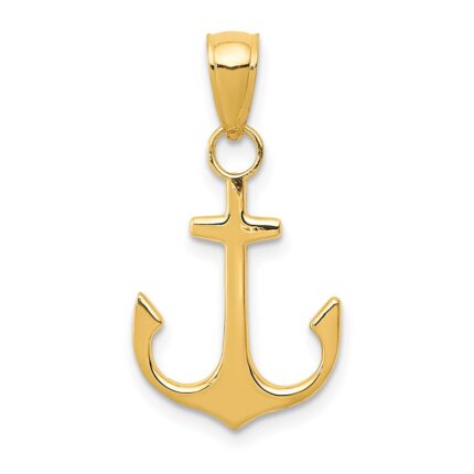 10k Anchor Pendant